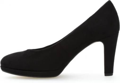 Gabor Zwarte Velvet Blokhak Pumps Black Dames