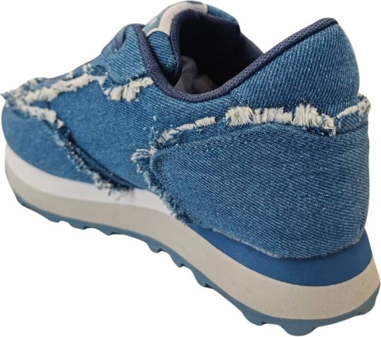 Gaëlle Paris Blauwe Denim Logo Hardloopschoenen