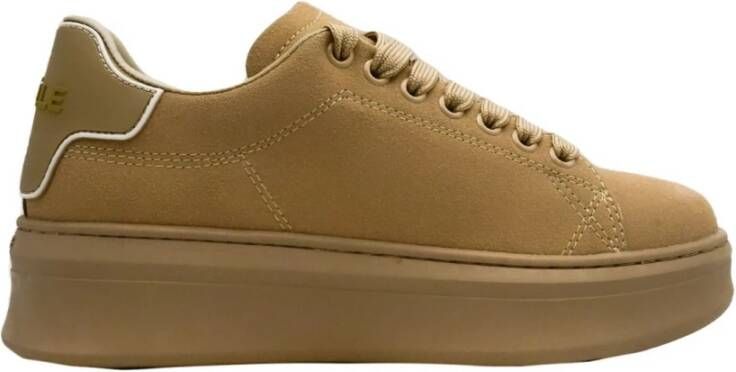 Gaëlle Paris Logo In Reliëf Leren Sneakers in Beige