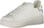 Gaëlle Paris Sportieve Witte Veterschoenen Logo Detail White Dames - Thumbnail 14