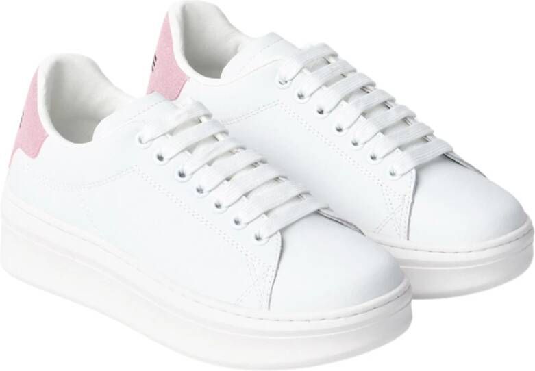Gaëlle Paris Witte Leren Sneakers met Gouden Detail