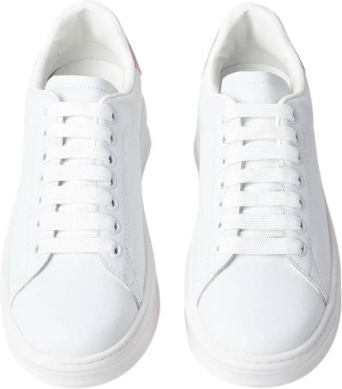 Gaëlle Paris Witte leren sneakers met gouden detail