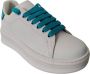 Gaëlle Paris Witte leren sneakers met groene hiel - Thumbnail 2