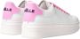 Gaëlle Paris Witte leren sneakers met roze hak - Thumbnail 2