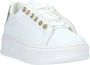 Gaëlle Paris Witte leren sneakers met strass - Thumbnail 2