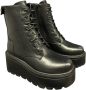 Gaëlle Paris Zwarte Eco-Leren Veterlaarzen Black Dames - Thumbnail 3
