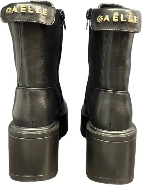 Gaëlle Paris Zwarte Eco-Leren Veterlaarzen Black Dames