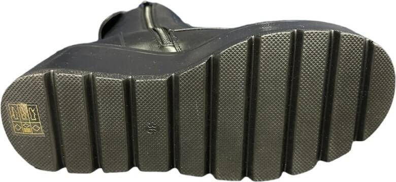 Gaëlle Paris Zwarte Eco-Leren Veterlaarzen Black Dames