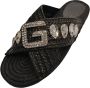 Gaëlle Paris Zwarte Logo Embellished Platte Sandalen - Thumbnail 2