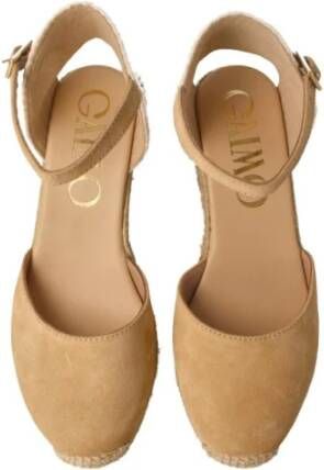 Gaimo Beige Espadrille Sandalen met Gesp Sluiting