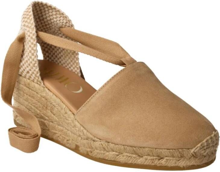 Gaimo Beige Espadrille Sandaal met Lintsluiting Beige Dames