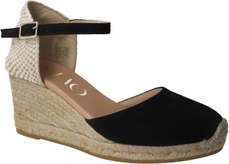 Gaimo Zwarte Global Espadrille Sandaal voor Vrouwen Black Dames