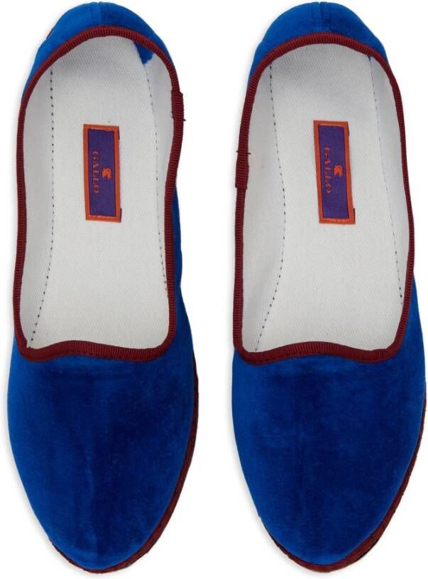 Gallo Blauwe fluwelen damesschoenen met contrasterende details Blue Dames