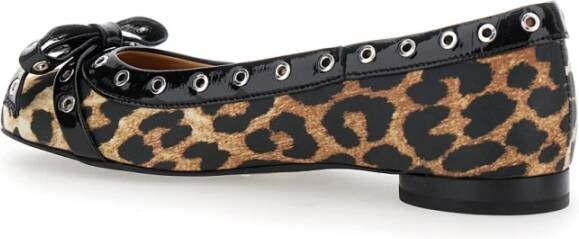 Ganni Ballerina's met luipaardprint en oogjes Multicolor Dames
