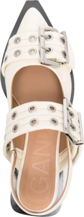 Ganni Ballerinas White Dames