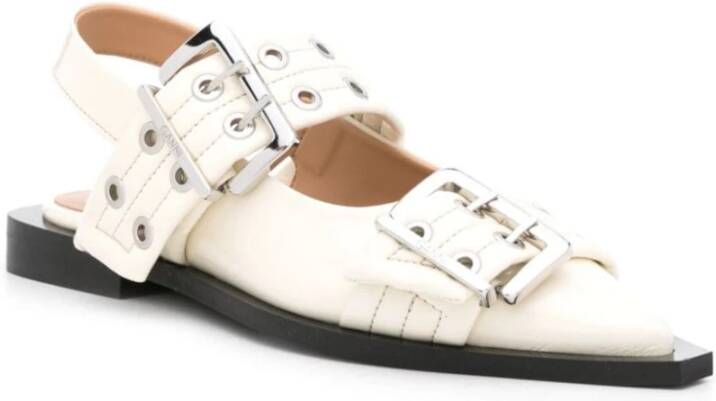 Ganni Ballerinas White Dames