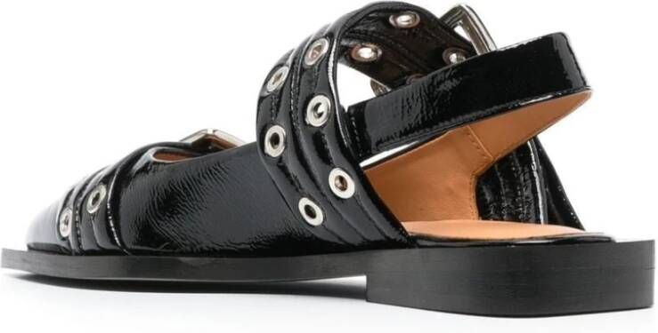 Ganni Women Shoes Ballerinas Black Ss23 Zwart Dames