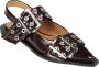 Ganni Bordeaux Slangenprint Dames Ballerina's Brown Dames - Thumbnail 2