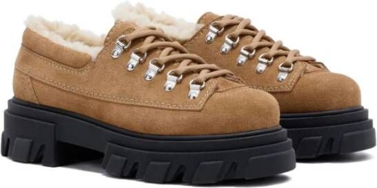 Ganni Bruine Suède Veterschoenen