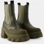 Ganni Chelsea Tonal Laarzen met Hak Leer Khaki Green Dames - Thumbnail 3