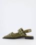Ganni Chunky Buckle Ballerina Schoenen Green Dames - Thumbnail 9