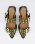 Ganni Chunky Buckle Ballerina Schoenen Green Dames - Thumbnail 10