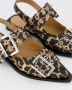 Ganni Leopard Print Buckle Ballerina Flats Brown Dames - Thumbnail 17
