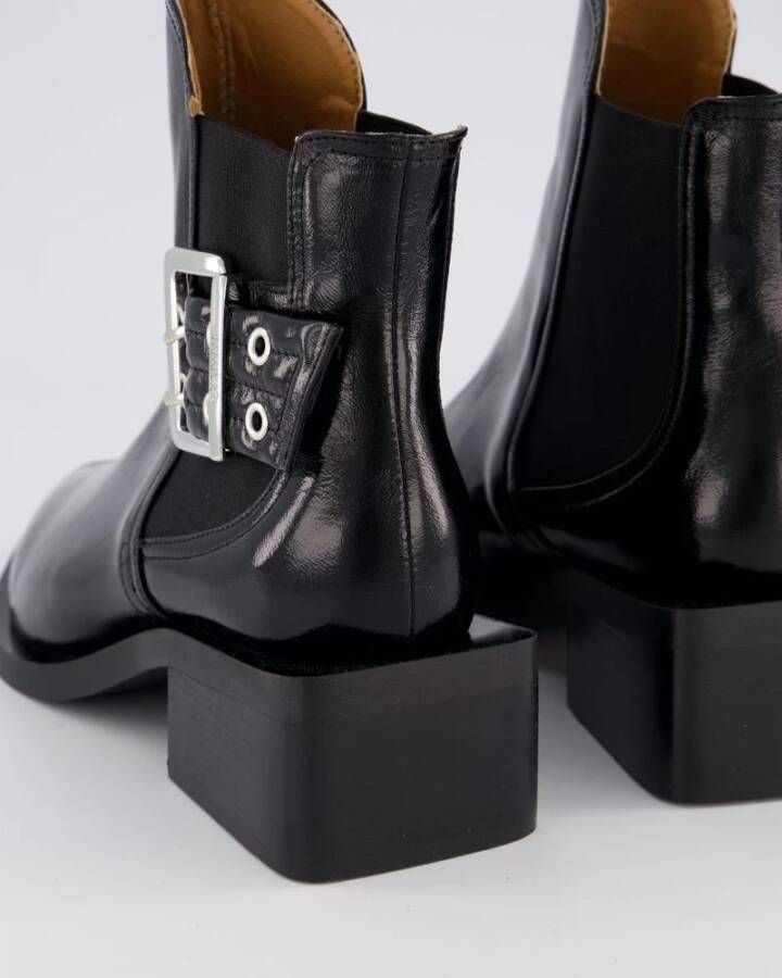 Ganni Chunky Buckle Chelsea Laarzen Zwart