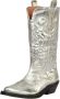 Ganni Zilverkleurige Metallic Geborduurde Slip-On Laarzen - Thumbnail 5
