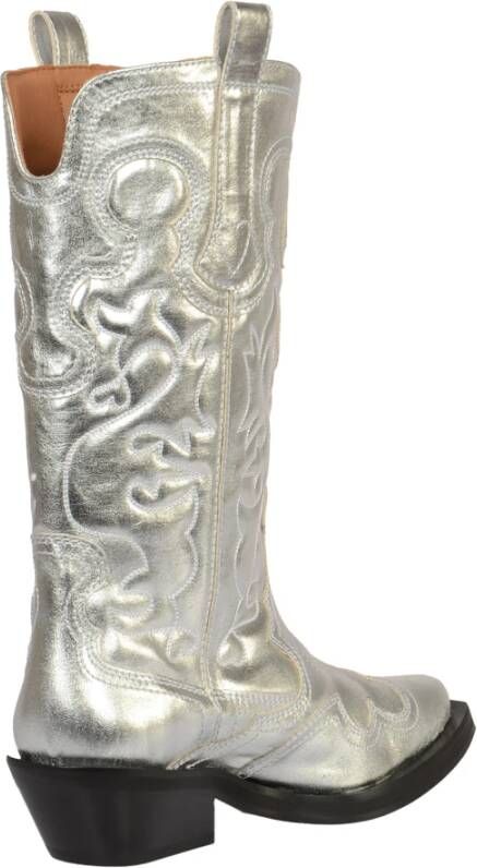 Ganni Cowboy Boots Gray Dames