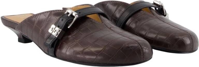 Ganni Croco Sandalen Bruin Synthetisch Leer