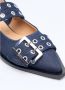 Ganni Blauwe Denim Slingback Platte Schoenen Blue Dames - Thumbnail 10