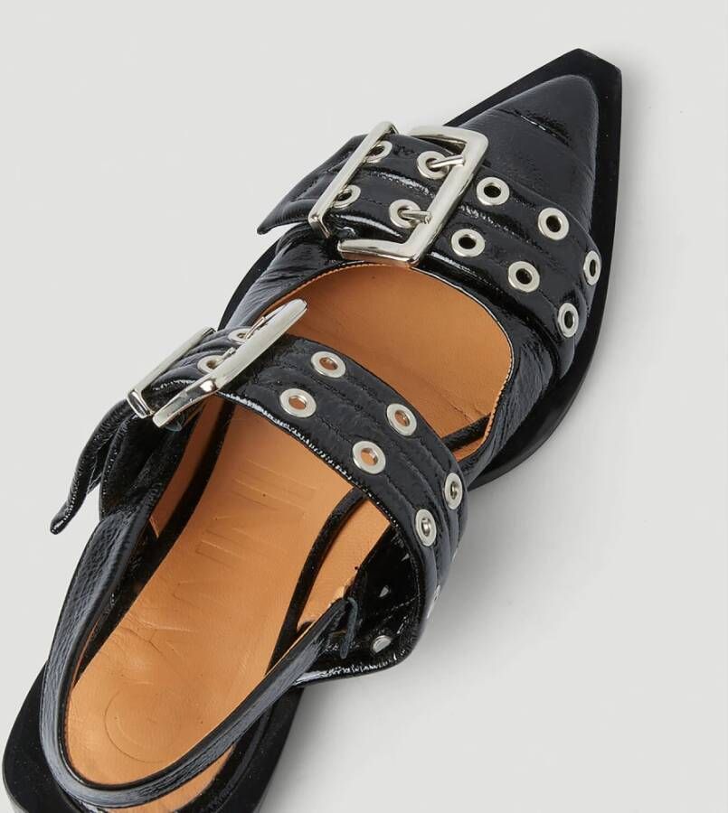 Ganni Flat Sandals Zwart Dames