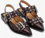 Ganni Bourgondische Feminine Buckle Ballerina Schoenen Red Dames - Thumbnail 4