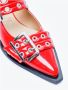Ganni Glanzende gesp ballerina flats Red Dames - Thumbnail 2
