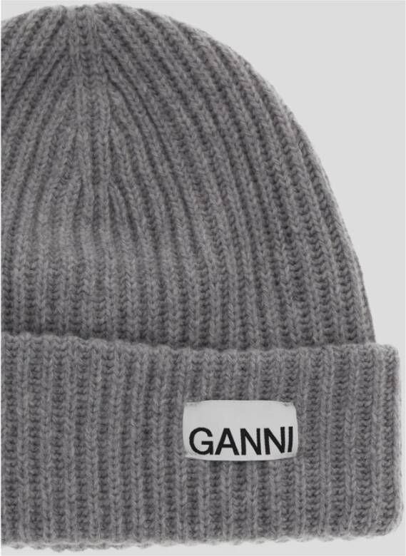 Ganni Grijze Wol Dameshoed Stijlvol