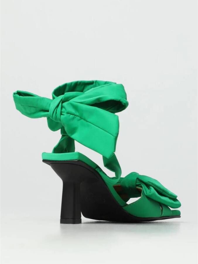 Ganni Groene Bow Hakken Sandalen