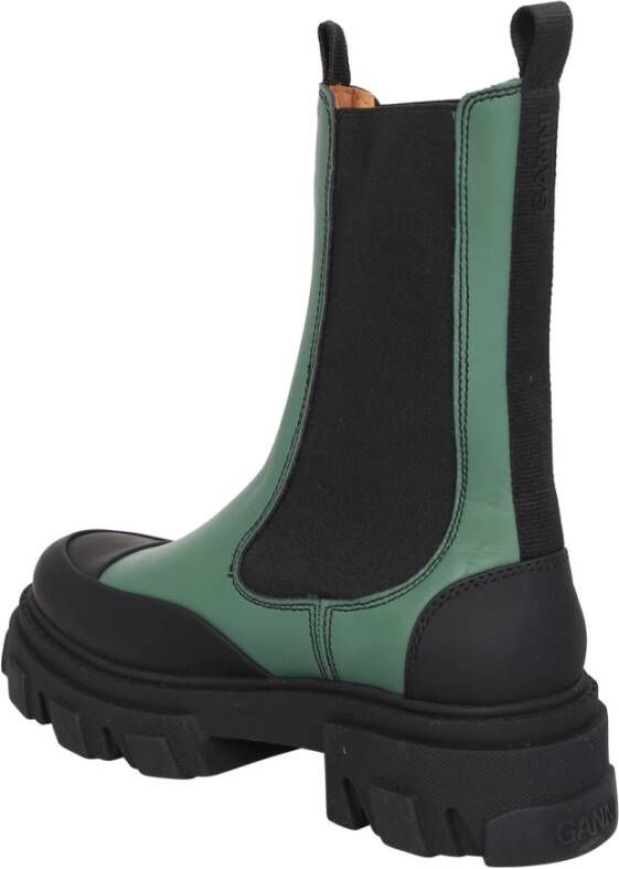 Ganni Groene Enkellaarzen Dames Schoenen