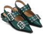 Ganni Groene Vrouwelijke Gesp Ballerina Croco Schoenen - Thumbnail 2