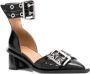 Ganni Chunky Buckle Open Cut Vegan Leren Pumps Black Dames - Thumbnail 4