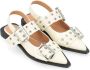 Ganni Stijlvolle Buckle Ballerina Schoenen Beige Dames - Thumbnail 18
