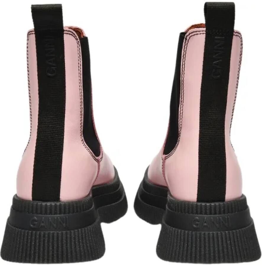 Ganni Leather boots Pink Dames