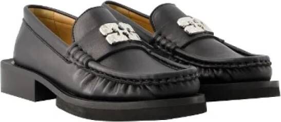 Ganni Leather flats Black Dames