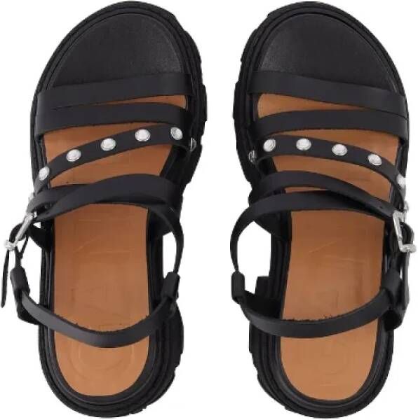 Ganni Leather sandals Black Dames