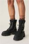 Ganni Legerstijl Leren Laarzen Black Dames - Thumbnail 3