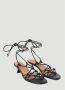 Ganni Leren Kitten Heel Sandalen met Knopen Zwart Dames - Thumbnail 2