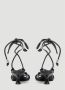 Ganni Leren Kitten Heel Sandalen met Knopen Zwart Dames - Thumbnail 4