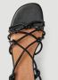 Ganni Leren Kitten Heel Sandalen met Knopen Zwart Dames - Thumbnail 7