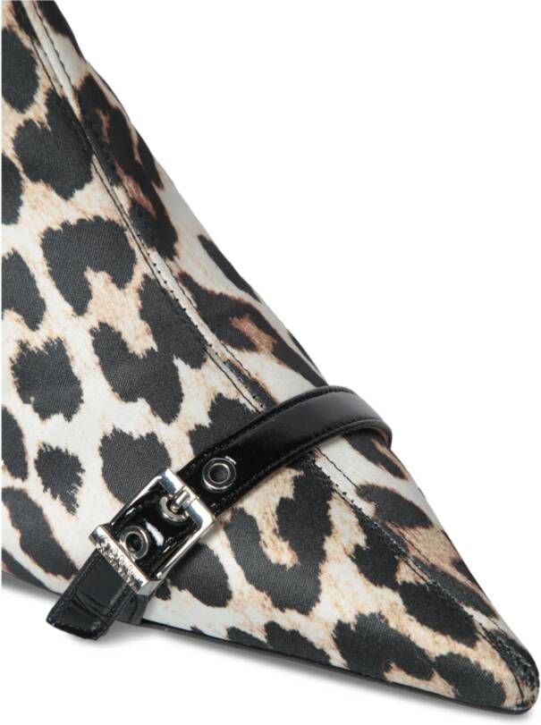 Ganni Luipaardprint Bootie met Decoratieve Gesp