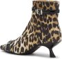 Ganni Luipaardprint Enkellaarzen Multicolor Dames - Thumbnail 2